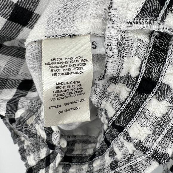 Anthropologie Cloth & Stone Black Gingham Long Sleeve Blouse Size Small - Picture 5 of 6
